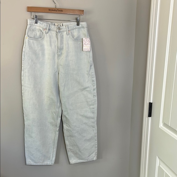 Free People Frank Dad Jean Sunday Blue Straight Leg Jeans Tapered Sz 29 NEW - Picture 3 of 10